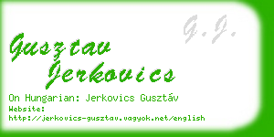 gusztav jerkovics business card