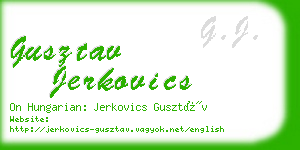 gusztav jerkovics business card